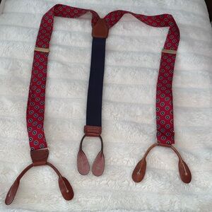 Vintage red navy Adjustable Button Suspenders (CAS Made in West Germany)